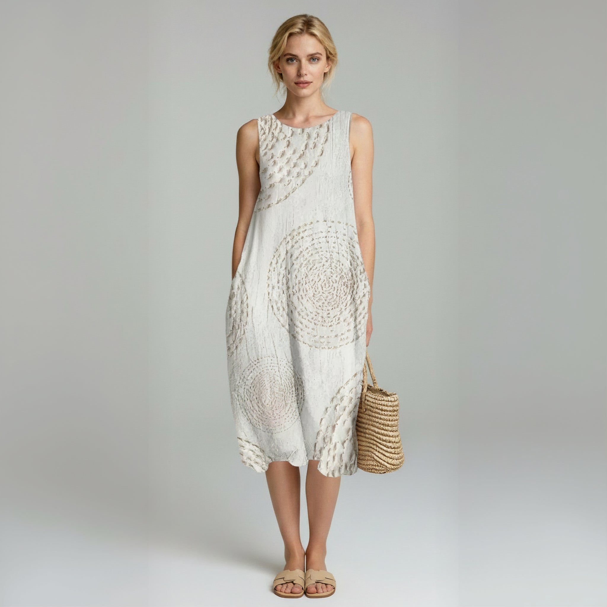 Boho Geometric Print Sleeveless Dress