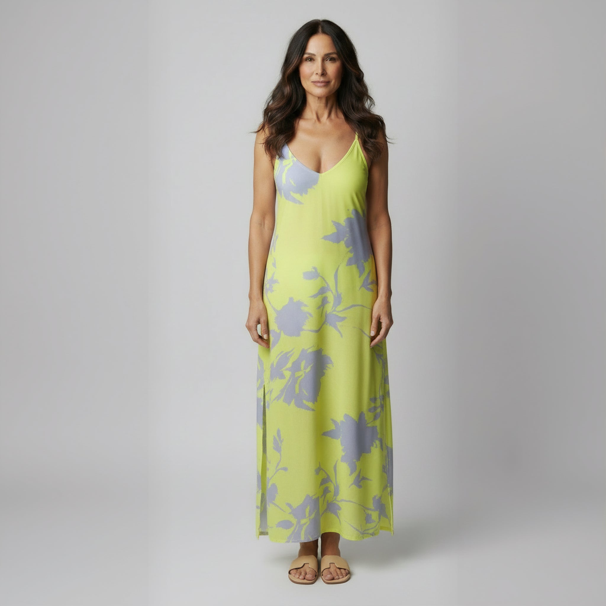 Elegant Floral Print Loose Maxi Dress