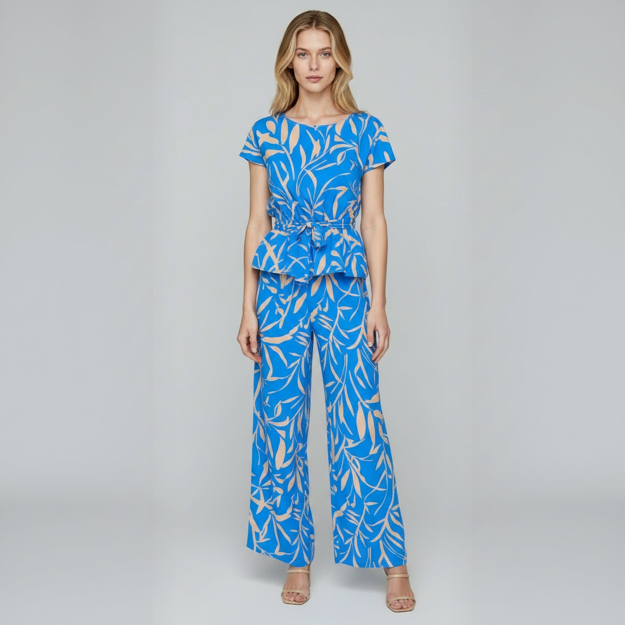 Faye™ | Elegant Printed Set with Wide Pants