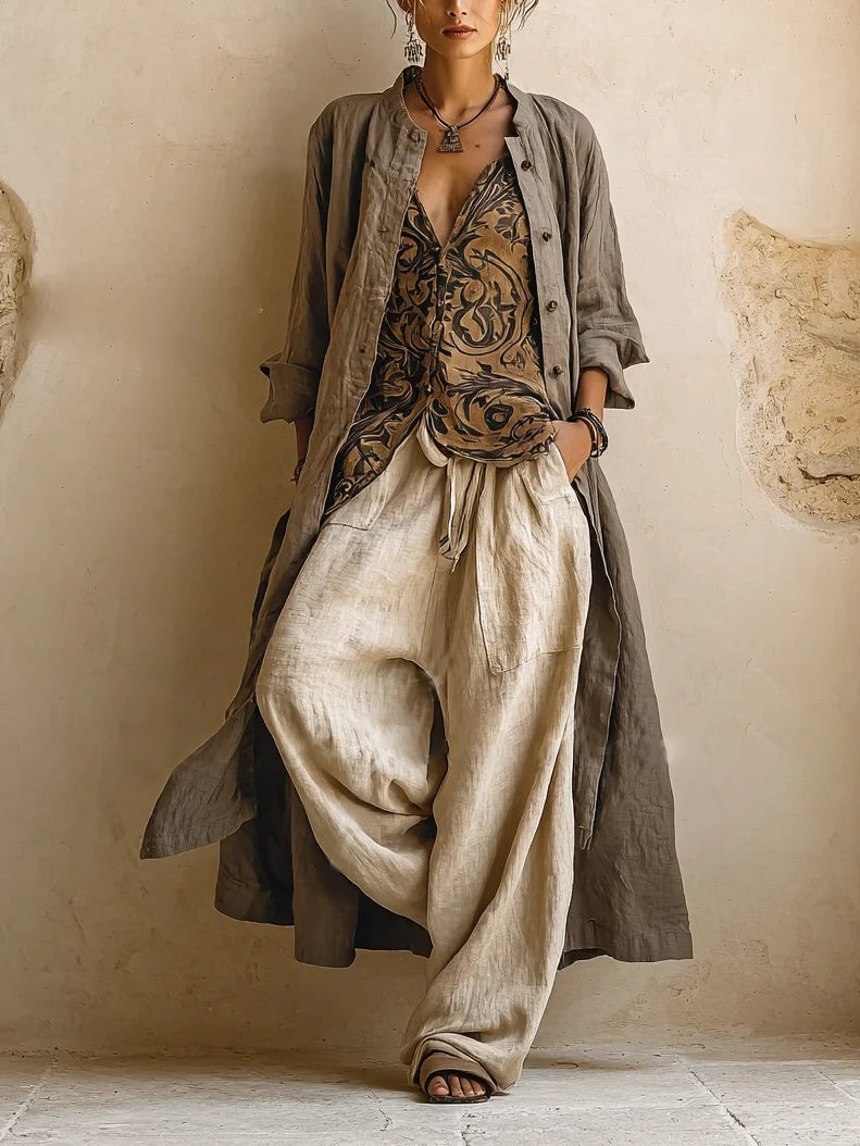 Il completo coordinato in misto lino “Florence”