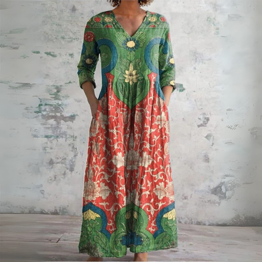 Sophia | Abito lungo vintage a fiori