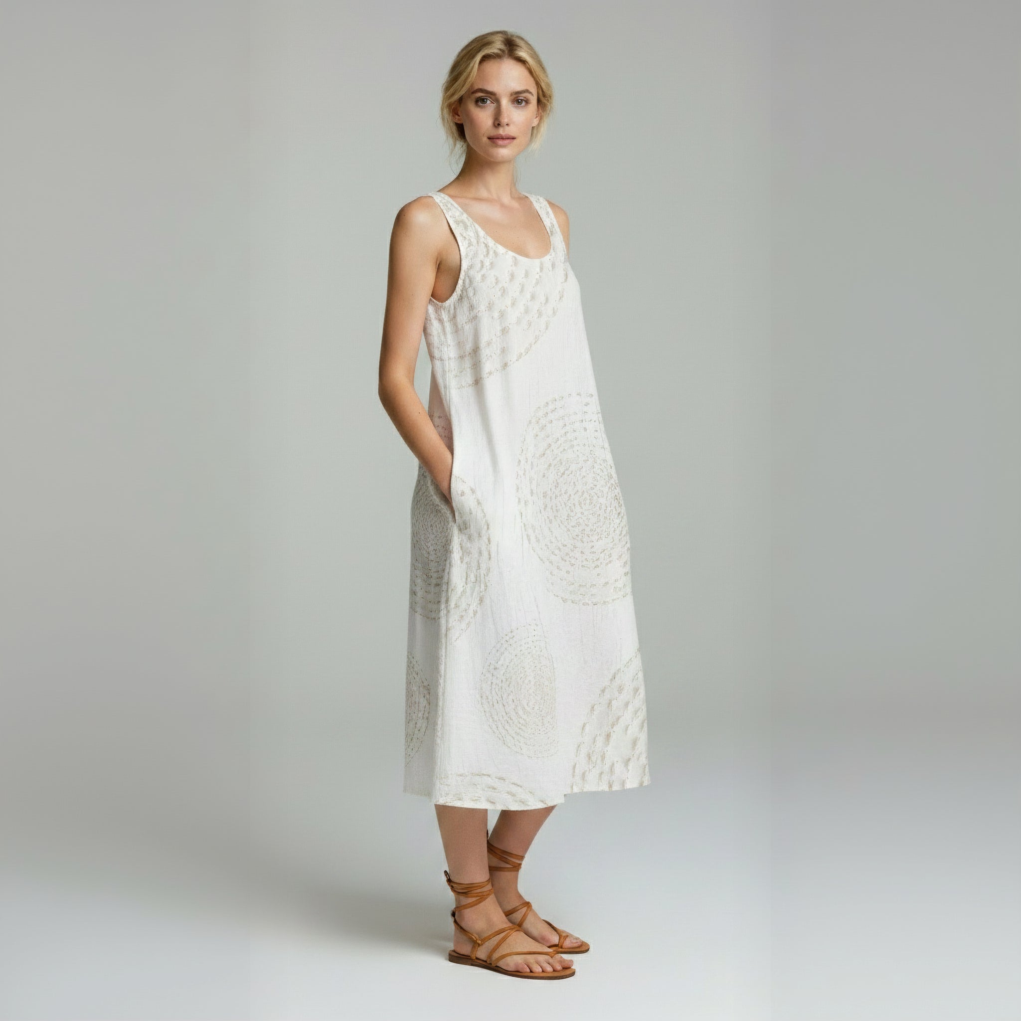 Boho Geometric Print Sleeveless Dress