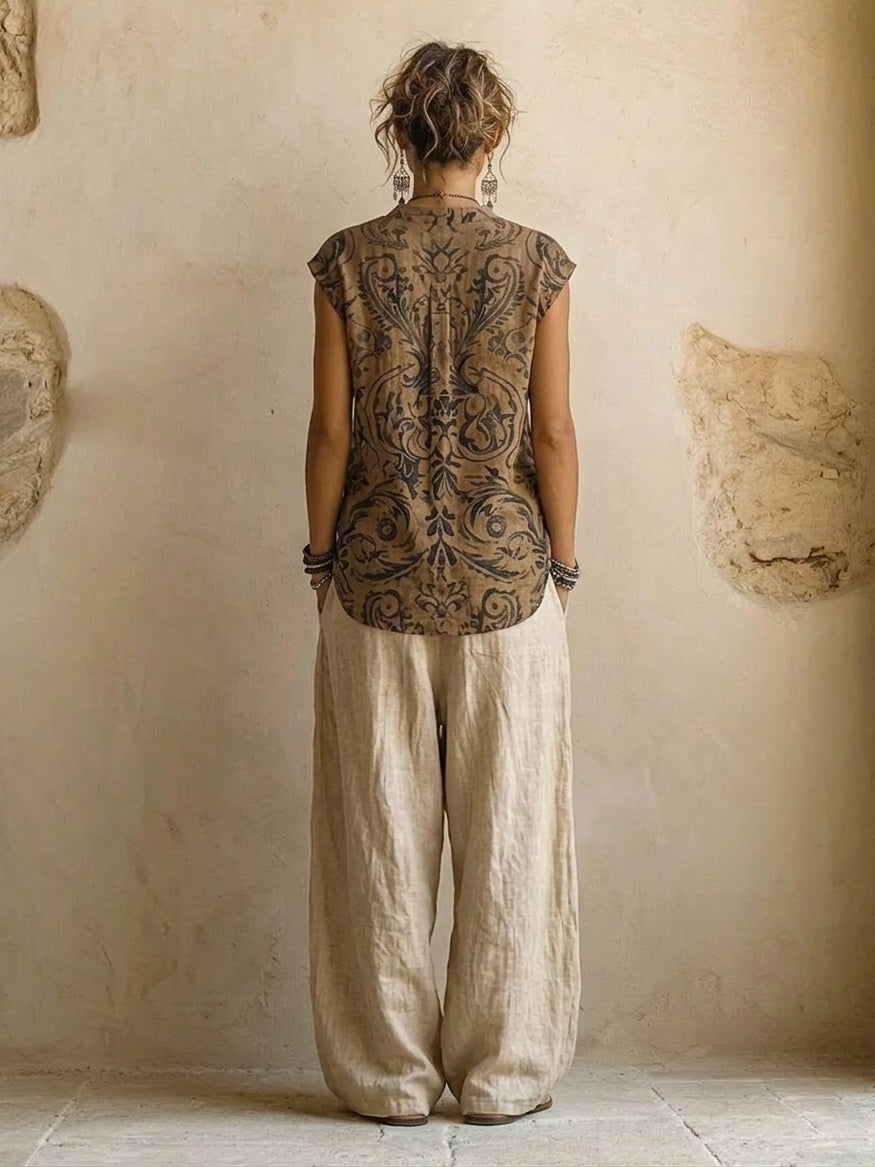 Il completo coordinato in misto lino “Florence”